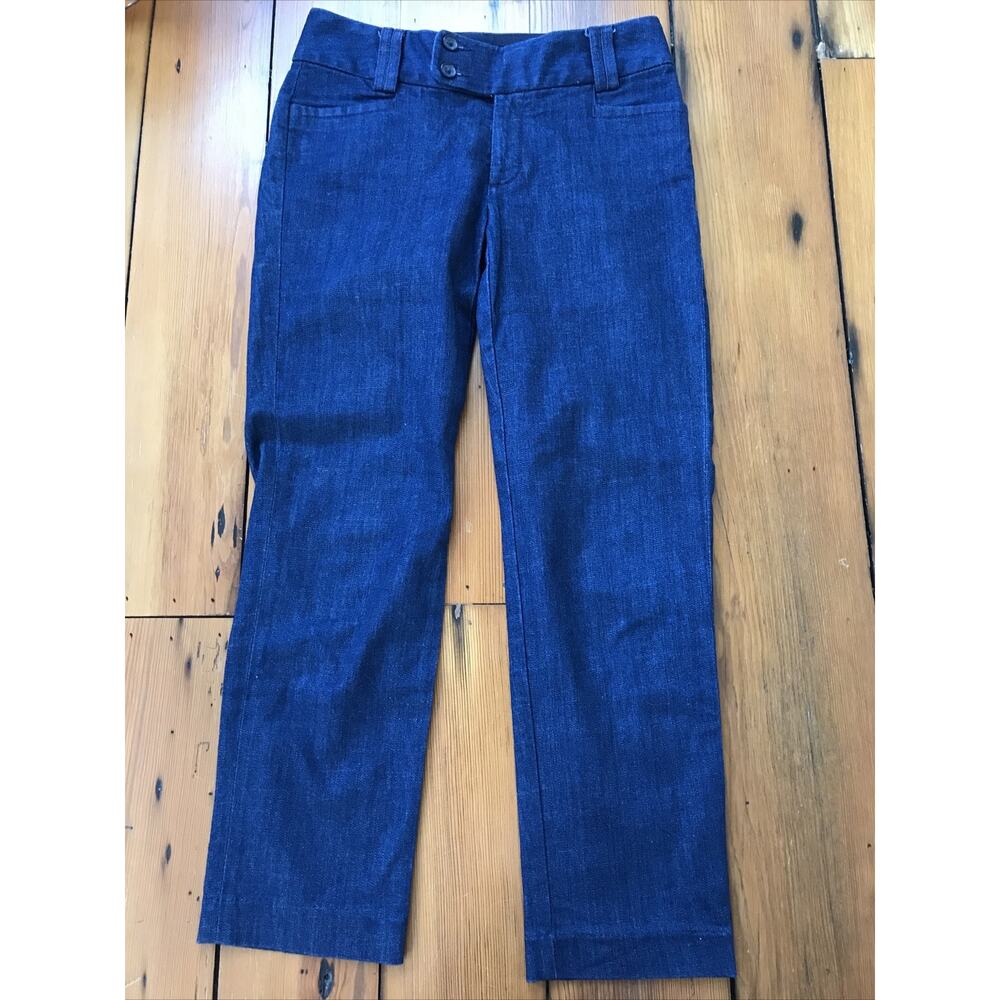Banana Republic Sloan Fit Flat Front Dark Wash Denim Cotton Pants Jeans 4 30x26